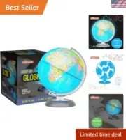 Illuminated Globes for Kids - 8” Light Up World Globe With Stand, Gift Ideas ...