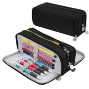 Big Capacity Pencil Case Large Storage Pencil Bag Pouch Marker 3 Black