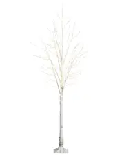 Nearly Natural 8ft Pre-Lit Artificial White Birch Tree with 500 Warm White LED Lights