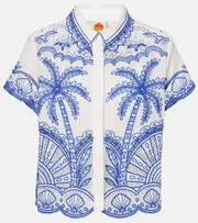 [Farm Rio] Farm Rio Richelieu cotton shirt AU 6 blue