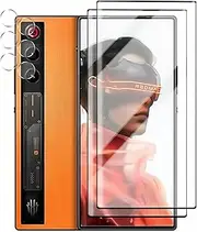 Screen Protector Compatible with ZTE Nubia Red Magic 10 Air 2025, [2+2 Pack] Screen Protector and HD Camera Lens Protector Tempered Glass, Anti-Scratch, Bubble-Free (Clear)