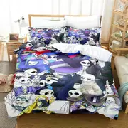 v1880 Bed Sheets Undertale Sans Bedding Set Single Twin Full Queen King Size Aldult Duvet Cover Sets for Boys Bedroom Anime Bed Sheet Set Ne 3-Piece
