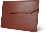 16 inch Premium Full-Grain Leather Laptop Sleeve Case - Compatible with MacBook Pro M1/M2/M3/M4 (2019-24) & Air 15-inch (2023-24) - Loose Fit, Razer Blade 15, Microsoft Surface 3 - Brown