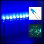 100PCS 3mm BLUE Colour Diffused LED Light Emitting Diodes NO EDGE Long Pins DIY