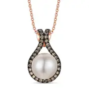Le Vian 14K Rose Gold 0.25 ct. tw. Diamond & 8mm Pearl Pendant