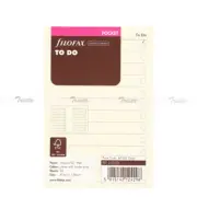Filofax Book Pocket Organiser Cotton Cream To Do Diary Notepaper Refill -212253
