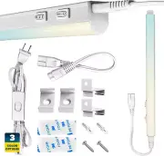 SUNPERIAN LED under Cabinet Light Kit, 12 Inch Plug in LED Light Strip, Linkable