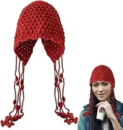 [Generic] Winter Hat with Ear Flaps - Knit Beanie Tassel Ski Snow Hats Wool Hat - Ear Flaps Knit Caps Warm Beanie Hat for Students Women