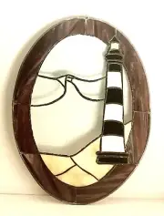 Handmade Stained Glass Carolina Lighthouse Panel