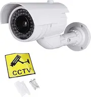 Dummy Camera, MR 2000 Virtual Gun Dummy Security Waterproof Camera for Indoor Outdoor Use, Outdoor Virtual Camera Red LED Lights Flicker Constantly