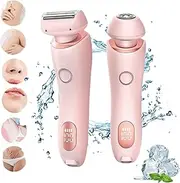 Solys Razor, Solys Smooth Shave Razor, Solys Electric Razor, Solys Razor for Women, 2 in 1 Wet and Dry Electric Shaver Razors, Waterproof Face Razors Bikini Trimmers Hair Removal Epilator (Pink)