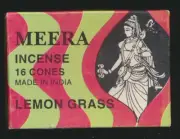 Lemongrass, Meera Incense, 32 Cone Bundle (Two Boxes)