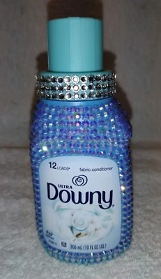 HANDMADE! Blinged Out DOWNY Fabric Softner 10oz Bottle. Rhinestones. Refillable!