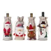 Christmas Wine Bottle Cover Wine Bags with Drawstring Santa Xmas Cover