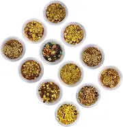 Ipetboom DIY Manicure Supplies 12 Pack Sequins Stickers Nail Art Kits Decals for Women Ladies Home Salon Use