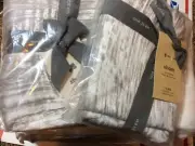 West Elm Two (2) Lush Crinkle Velvet King Shams NWT Platinum