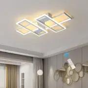 Dimmable 80W LED Ceiling Light Modern Flush Mount White Acrylic Fixture Bedroom