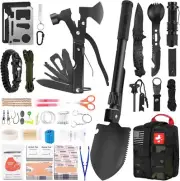146Pcs Survival First Aid Kit, Car Emergency Trauma Kit with Military Grade