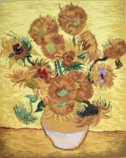 VINCENT VAN GOGH "SUNFLOWERS" Needlepoint Tramme Kit 17 3/4" x 21 1/4"