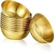 SOLUSTRE 10pcs Stainless Steel Spice Serving Plates Round Shape Condiment Dipping Bowls for Appetizers Stylish Snack Trays for Home Kitchen Use