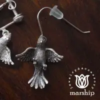 在飛比找博客來優惠-日本銀飾品牌 Marship 鸚鵡耳環 展翅飛翔款 925純