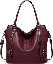 [Qiayime] Purses for Women Vegan Leather Fashion Handbags Tote Purse Shoulder Bag Large Designer Ladies Hobo Bags Crossbody