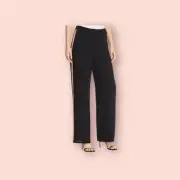 NWT eileen fisher silk georgette crepe pants black tan Line 10 P 10P Petite