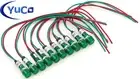 (10) Yuco YC-9WRT-1G-120-10 Mini Indicator LED Light 9mm Cylindrical Cap Green