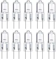 ShuoHui 10 Pack GY6.35 35W 12V Dimmable G6.35 T4 Halogen Bulbs for Under Cabinet Type JC Lighting Warm White 2700K
