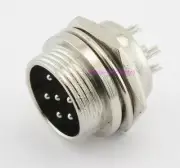 Microphone Mic Jack 6 Pin Male Panel Chassis Mount Connector - by W5SWL