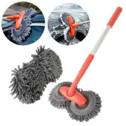 Car Washer Mop Foam Wash Brush Double Brush Head Roof Window Clean Maintenance