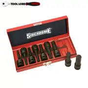 Sidchrome 9 Piece 1/2” Drive Hex Allen AF Impact Socket Set 3/16" - 5/8" XS4H09T