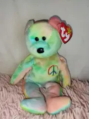 Ty Beanie Baby: Peace Bear 1996 - Multicolor P E Pellets