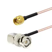 Bingfu RG316 BNC Male Right Angle to SMA Male RF Coaxial Extension Cable 60cm