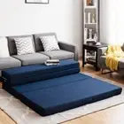 Giantex Queen Size 4-Fold Foam Folding Mattress Futon Sleepover Sofa Bed