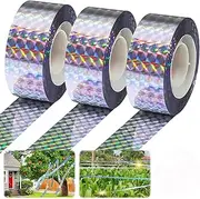 BGTLJKD Bird Repellent Tape for Deterrent, 3 Pieces, 80 m x 2.4 cm, Reflective Bird Repellent Tape, Bird Tape, Reflector Tape for Bird Repellent for Protect, Gardens, Yards, Plants