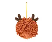 Shrink-resistant Hand Towel Comfortable Touch Chenille Super Soft Hanging Bath Towel Bathroom Supplies-Orange