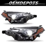 Fits 2017 2018 2019 Toyota Corolla L LE CE Left+Right Headlight Assembly W/ LED (for: Toyota)