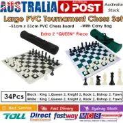 PVC Tournament Chess Set Pieces 51x51cm Large Board FIDE STANDARD with Carry Bag