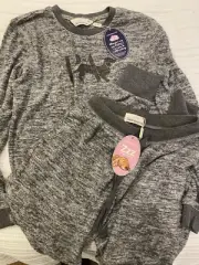 Peter Alexander Womens Grey Marle Fuzzy Pj Top And Pants Size XS