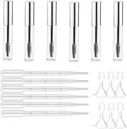 GYWHOOFT 6 pcs 10ml Empty Mascara Tube, Eyeliner Tube and Lip Gloss Tubes Rubber Inserts and Funnels for Castor Oil, with Wand Empty Mascara Tube Eyelash Cream Container Ideal Kit for DIY Cosmetics
