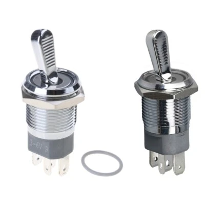 Sturdy Metal Toggle Switches With Two Positions and LED Indicators Use