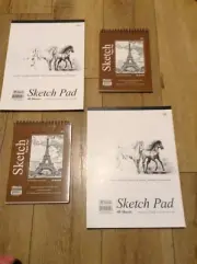 BAZIC Premium SKETCH BOOK Paper Pad 6" x 8", 9" x 12" Set Of 4