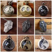 Steampunk Skull Unique Analog Quartz Pocket Watch with Chain Creative Watch Gift