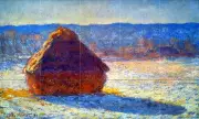Art Monet Mural Ceramic Haystacks in Snow Backsplash Bath Tile #1288