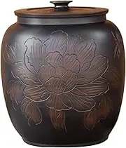 Sealed Ceramic Rice Jar, Strong Sealing,Large Capacity 5-25kg/176-881oz,can Store Rice,Flour,Grain(Pattern-A-Capacity 10kg)