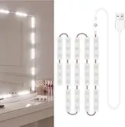LED Makeup Mirror Lights, REFENG 42LEDs Dimmable Touch Control Vanity Mirror Lights, Bathroom Mirror Light with USB Cable LED Strip Lights Dressing Mirror