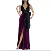 Aidan Mattox Formal Sleeveless Long Bow Evening Gown Dress Size 6 NWT