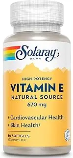 Solaray E-1000 D-Alpha Tocophero Capsules, 60 Count