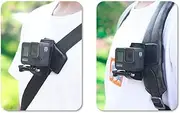 micros2u Gopro Compatible Backpack Solid-Grip Clip Mount. Rotating Swivel 360 Degree Pivot Quick Release For Strap, Hat, Bag, Rucksack. Suitable For Hero 9 8 7 6 5 4 3, Session & other Action Cameras